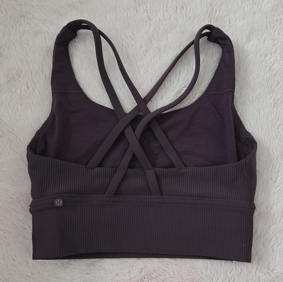 Lululemon Ribbed Longline Sports Bra Purple - Picture 2 of 6